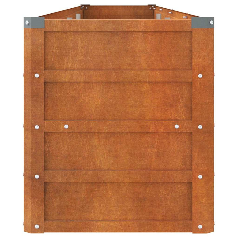 Letto Rialzato da Giardino in Acciaio Corten 320×40×45 cm Ruggine - Image 4 of 7
