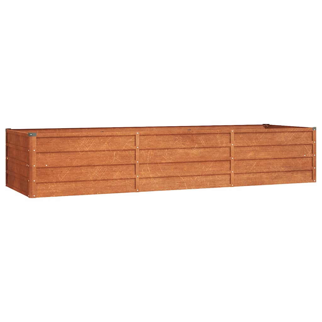 Letto Rialzato da Giardino in Acciaio Corten 240×80×45 cm Colore Ruggine - Image 4 of 28