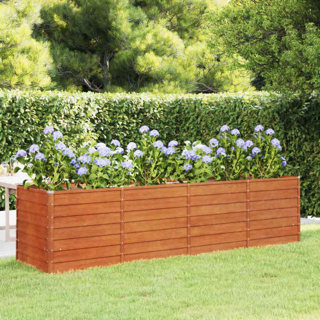 vidaXL Mesa de Cultivo Elevada para Jardín de Acero Corten 320x80x77 cm Óxido - Image 1 of 35