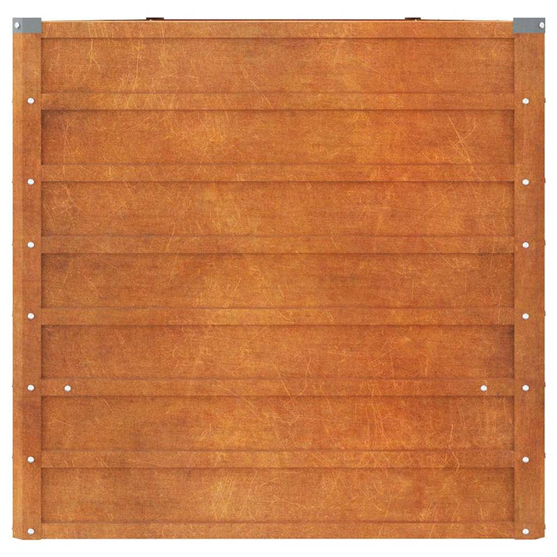 vidaXL Letto Rialzato da Giardino Ruggine 400x80x77 cm Acciaio Corten - Image 4 of 7