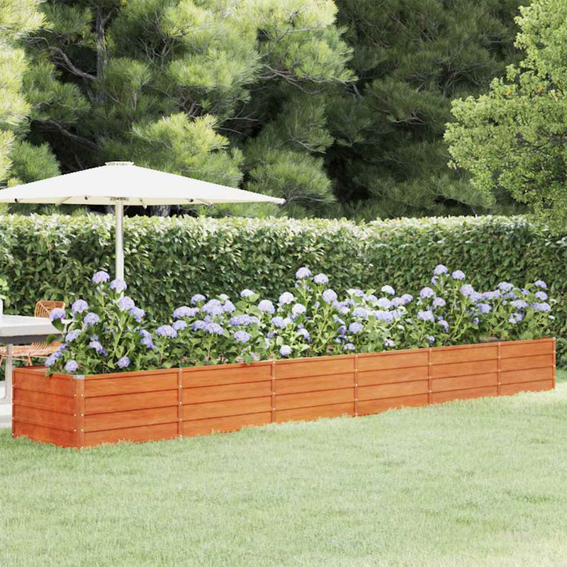 vidaXL Letto Rialzato da Giardino Ruggine 160x80x45 cm Acciaio Corten - Image 5 of 40