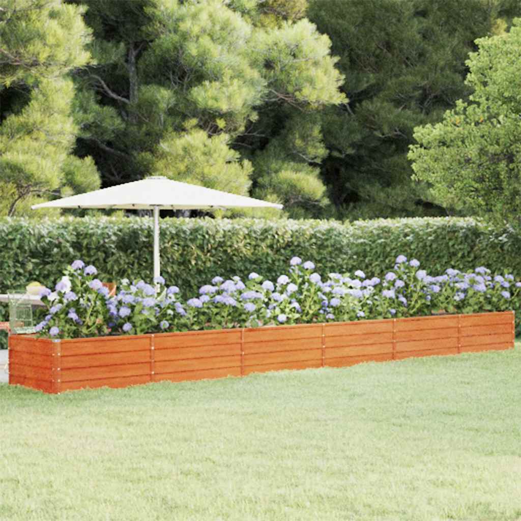 vidaXL Raised Garden Bed Corten Steel 320x80x45 cm Rust - Image 5 of 40