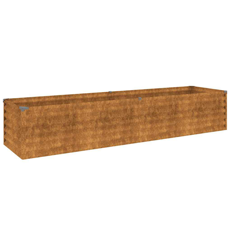 vidaXL Mesa de cultivo elevada para jardín 194x50x36 cm de acero Corten - Image 4 of 14