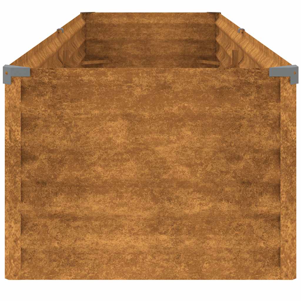vidaXL Mesa de cultivo elevada para jardín 194x50x36 cm de acero Corten - Image 9 of 14