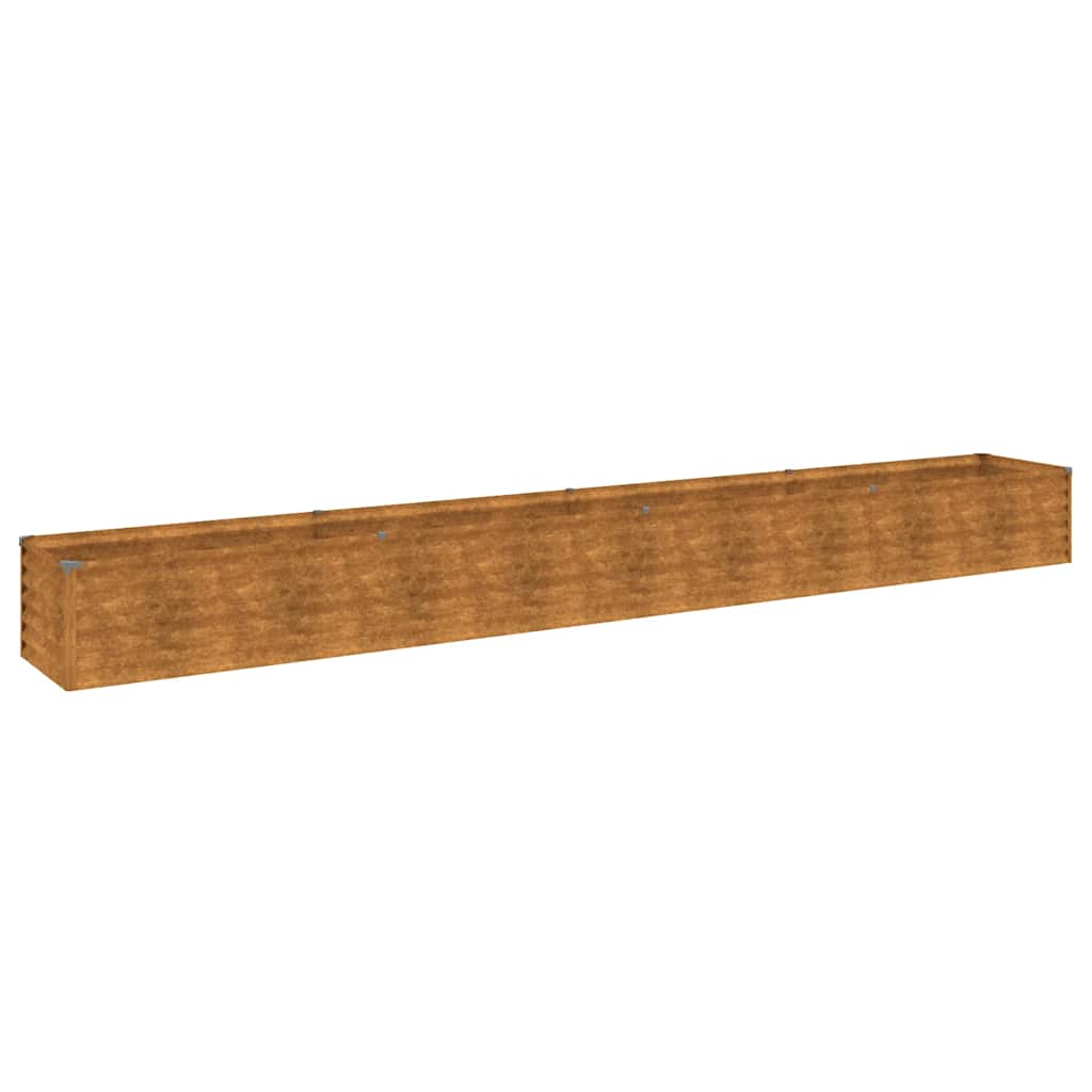 vidaXL Letto Rialzato da Giardino in Acciaio Corten 386x50x36 cm Colore Ruggine - Image 2 of 7
