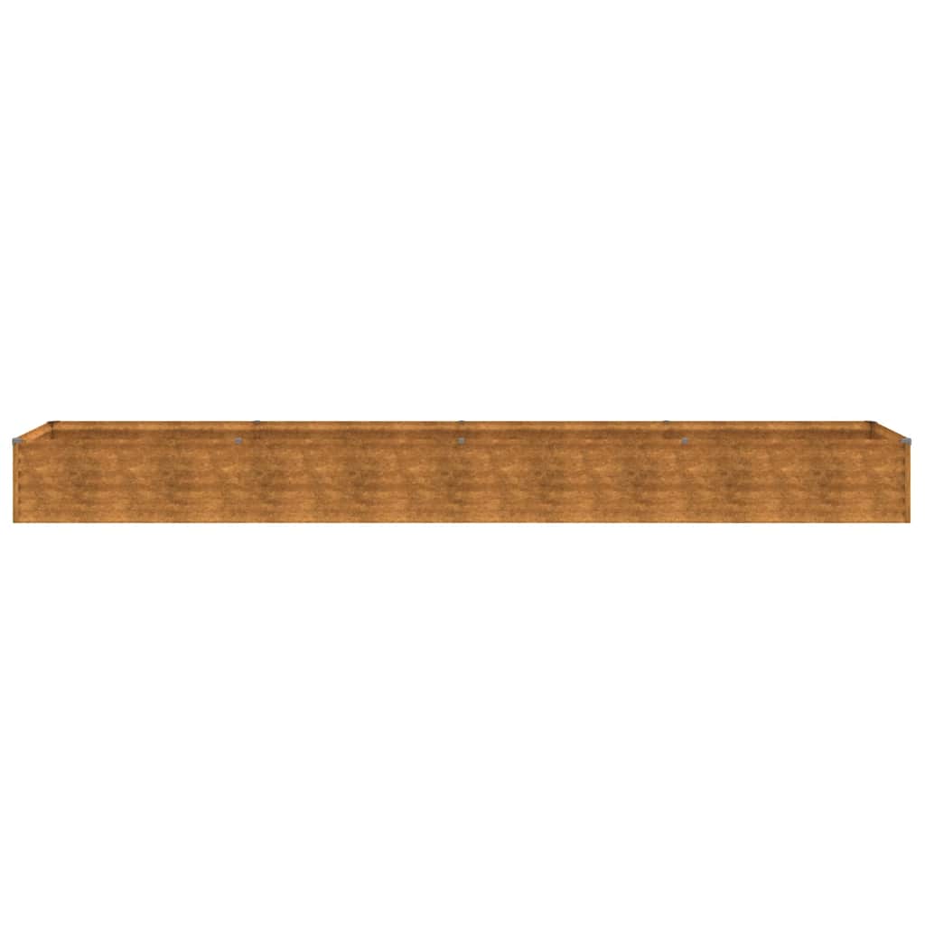 vidaXL Letto Rialzato da Giardino in Acciaio Corten 386x50x36 cm Colore Ruggine - Image 4 of 7