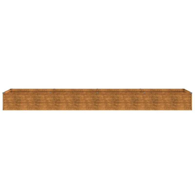 vidaXL Letto Rialzato da Giardino in Acciaio Corten 386x50x36 cm Colore Ruggine - Image 4 of 7