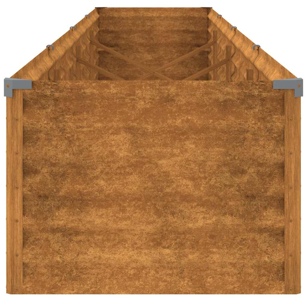 vidaXL Letto Rialzato da Giardino in Acciaio Corten 386x50x36 cm Colore Ruggine - Image 5 of 7