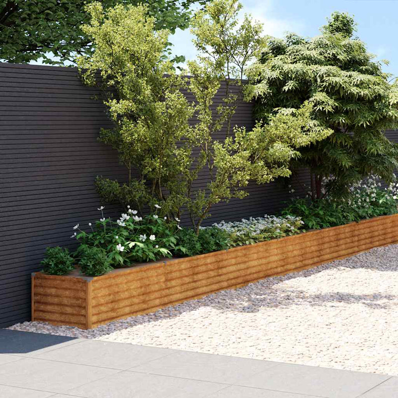vidaXL Corten Steel Raised Garden Planter 1152x50x36 cm Rust - Image 1 of 7