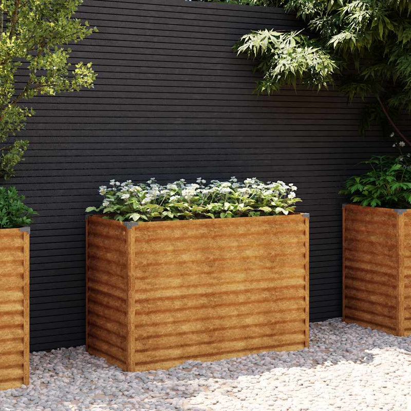 vidaXL Letto rialzato da giardino 100x50x69 cm in acciaio Corten - Image 1 of 7