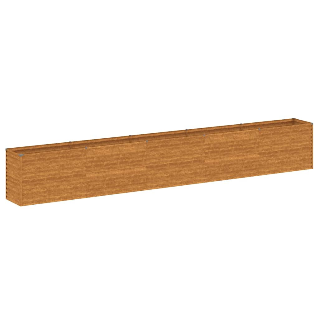 vidaXL Corten Steel Garden Raised Bed, 482x50x69 cm, Rust - Image 4 of 14