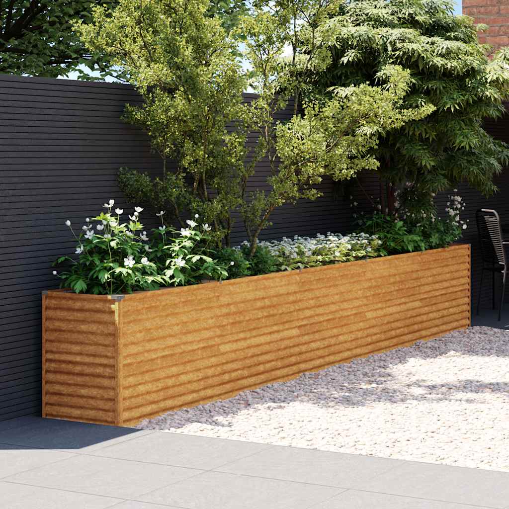 vidaXL Corten Steel Garden Raised Bed, 482x50x69 cm, Rust - Image 1 of 14