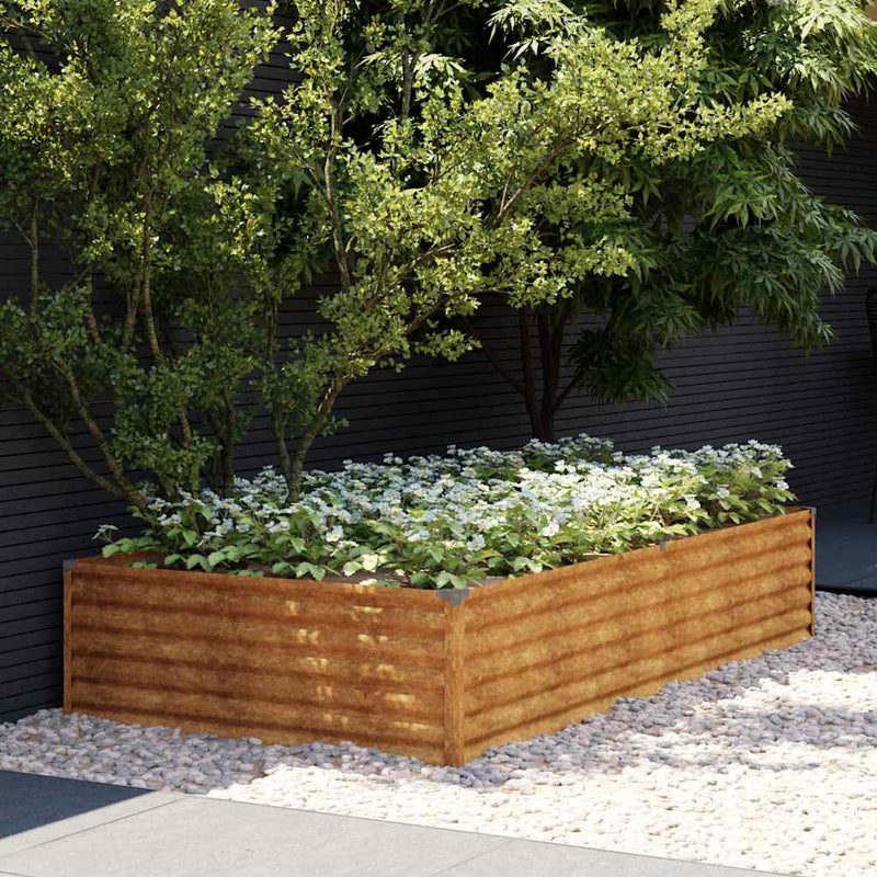 Fioriera Rialzata da Giardino 770x100x36 cm in Acciaio Corten - immagine 5 | SolPatio - Image 5 of 35