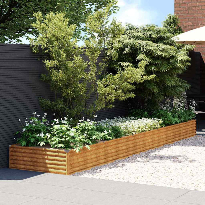 vidaXL Fioriera Rialzata da Giardino 482x100x36 cm in Acciaio Corten - Image 1 of 21