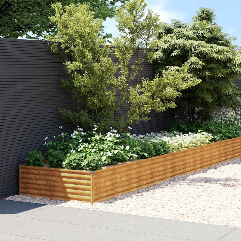 vidaXL Fioriera Rialzata da Giardino 1150x100x36 cm in Acciaio Corten - Image 1 of 7