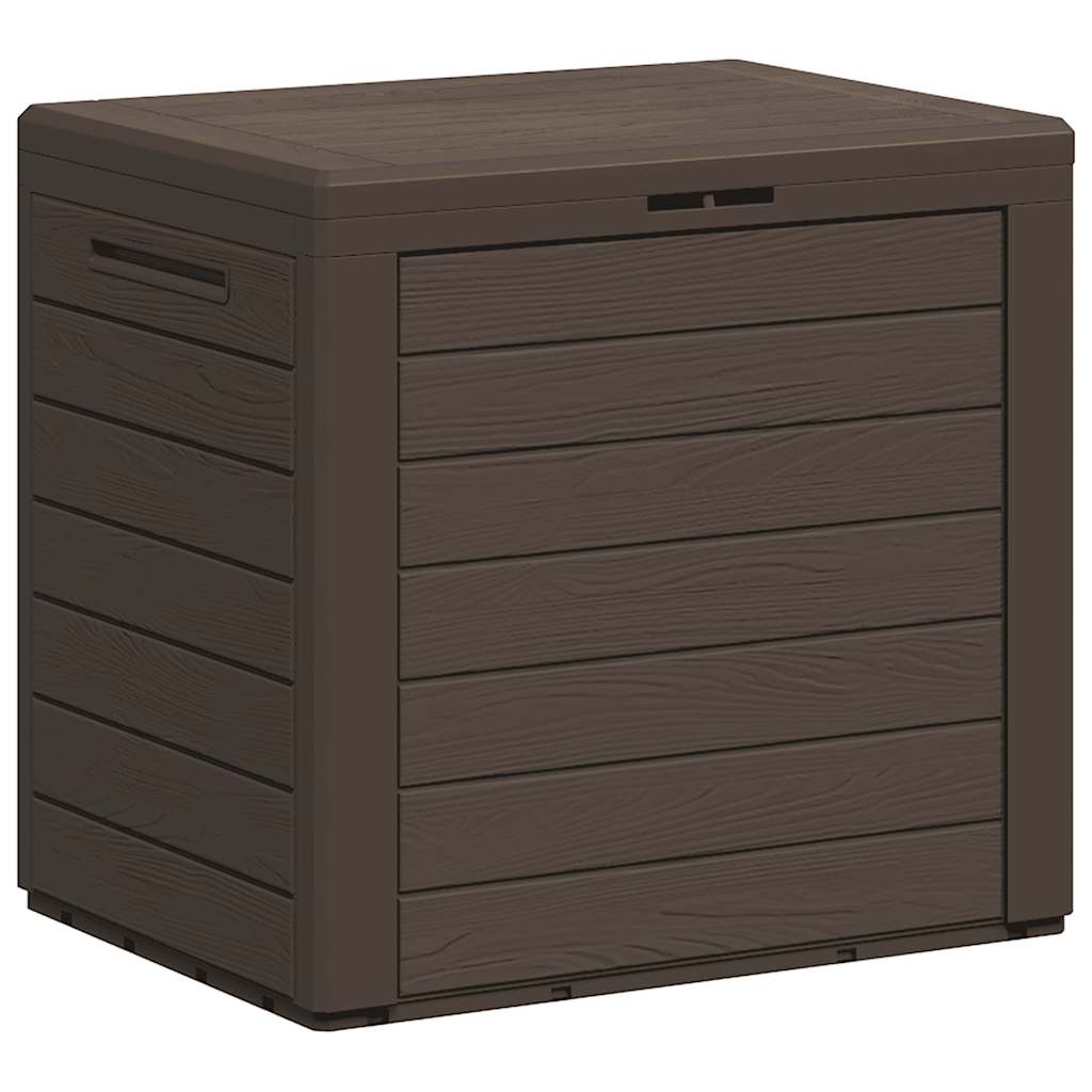 vidaXL Polypropylene Garden Storage Box, 140 L, 58.5x46x55 cm, Brown - Image 2 of 10