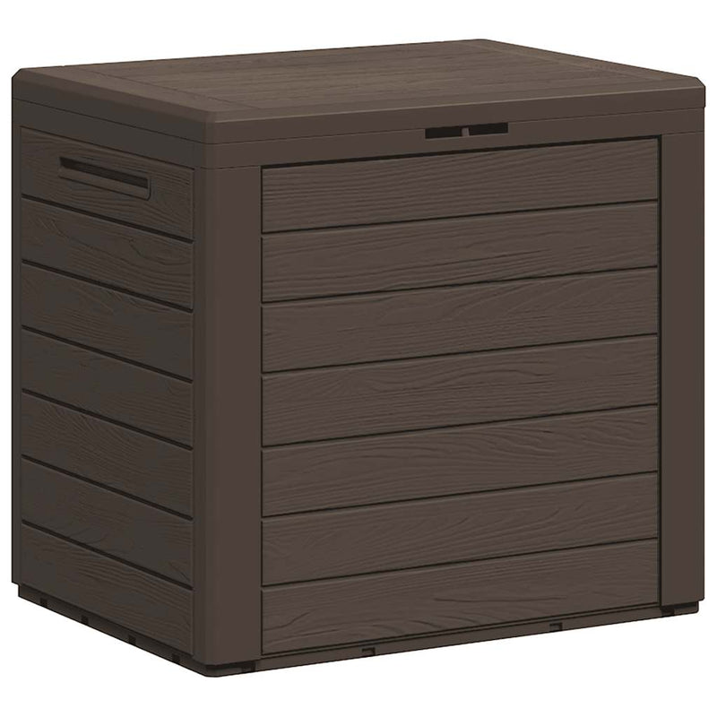 vidaXL Polypropylene Garden Storage Box, 140 L, 58.5x46x55 cm, Brown - Image 2 of 10