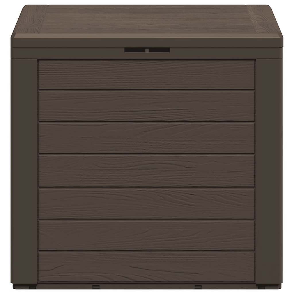 vidaXL Polypropylene Garden Storage Box, 140 L, 58.5x46x55 cm, Brown - Image 5 of 10