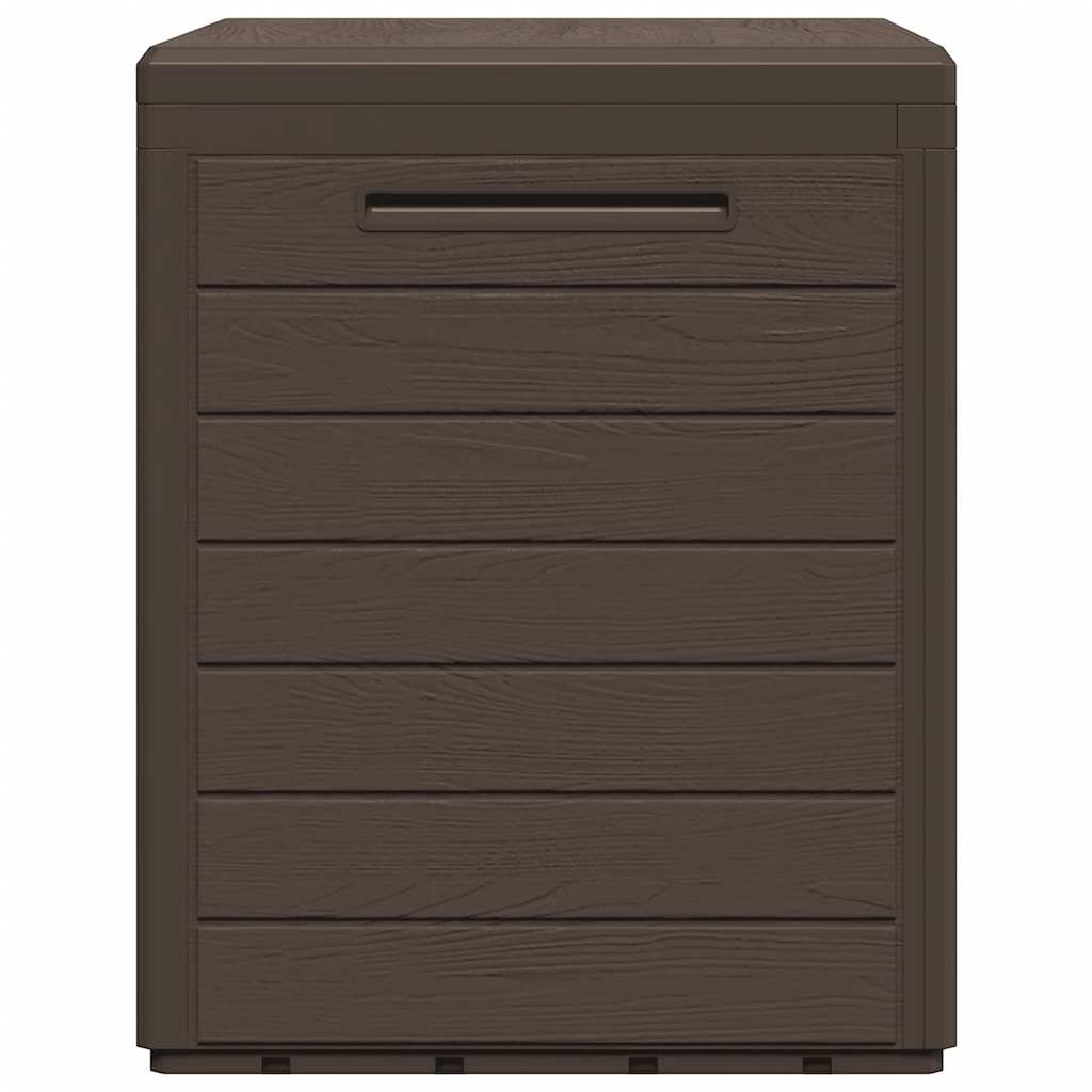 vidaXL Polypropylene Garden Storage Box, 140 L, 58.5x46x55 cm, Brown - Image 6 of 10