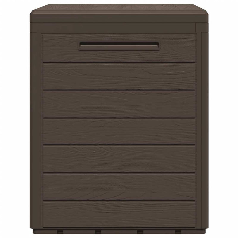 vidaXL Polypropylene Garden Storage Box, 140 L, 58.5x46x55 cm, Brown - Image 6 of 10