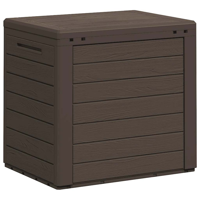 vidaXL Polypropylene Garden Storage Box, 140 L, 58.5x46x55 cm, Brown - Image 7 of 10