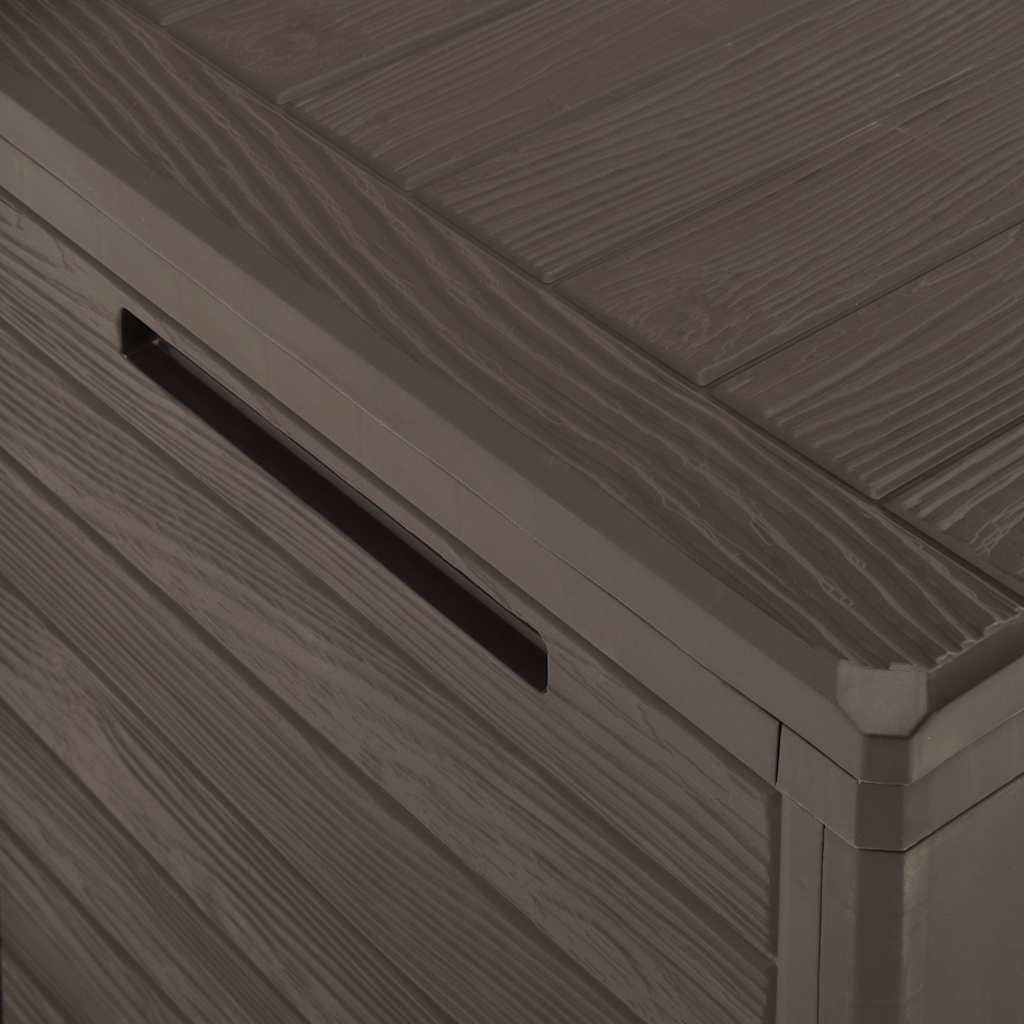 vidaXL Polypropylene Garden Storage Box, 140 L, 58.5x46x55 cm, Brown - Image 8 of 10