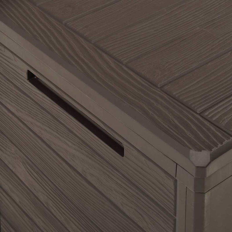 vidaXL Polypropylene Garden Storage Box, 140 L, 58.5x46x55 cm, Brown - Image 8 of 10
