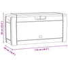vidaXL Baúl de Jardín de Polipropileno, 310 L, 119x48x60 cm, Marrón - Image 7 of 8