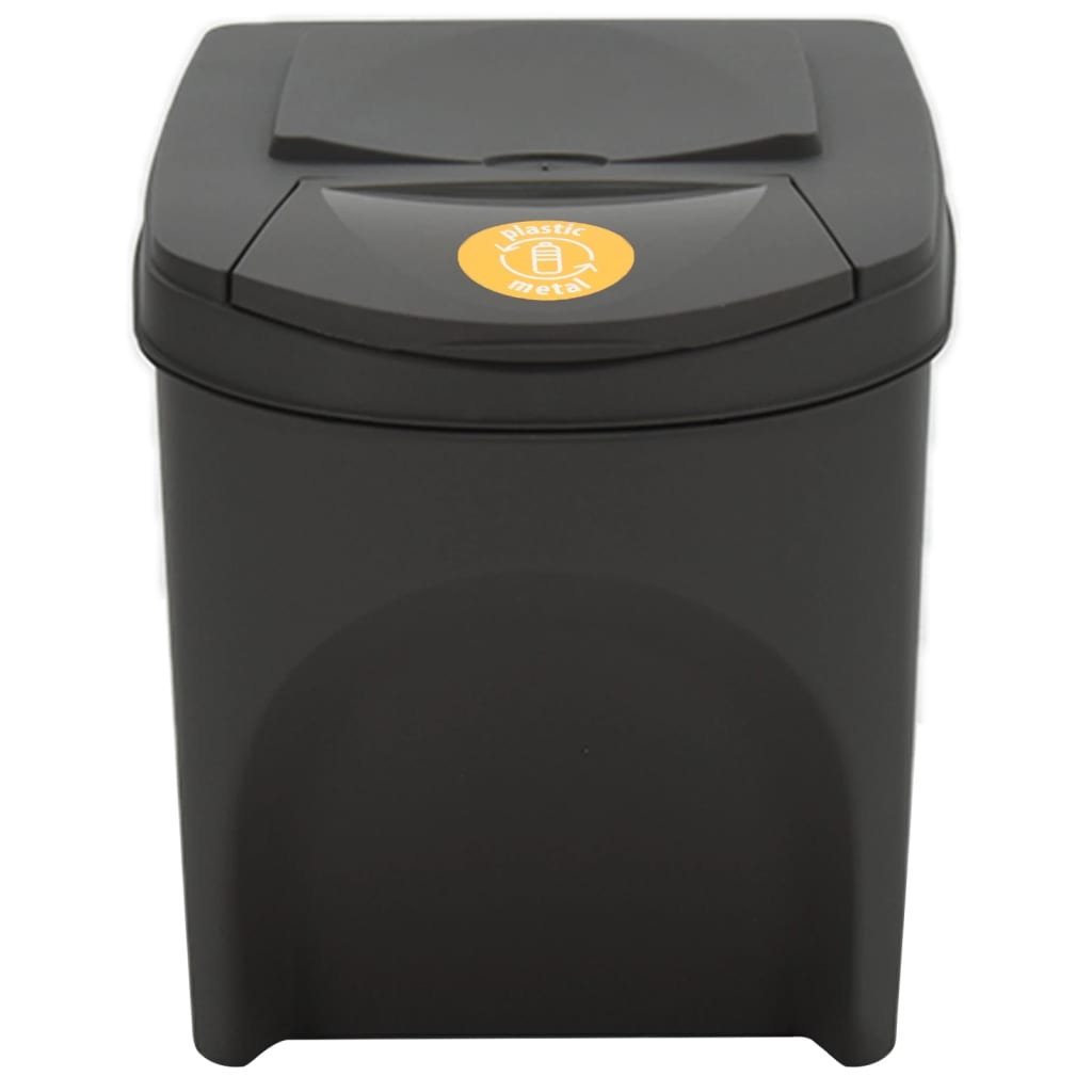 vidaXL Contenitori Impilabili Rifiuti 4 pz Grigio 100 L Polipropilene - Image 4 of 7