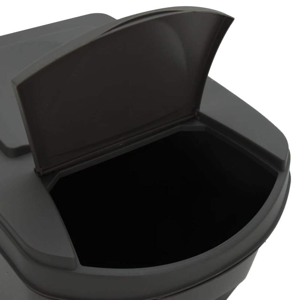 vidaXL Contenitori Impilabili Rifiuti 4 pz Grigio 100 L Polipropilene - Image 6 of 7