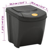 vidaXL Contenitori Impilabili Rifiuti 4 pz Grigio 100 L Polipropilene - Image 7 of 7