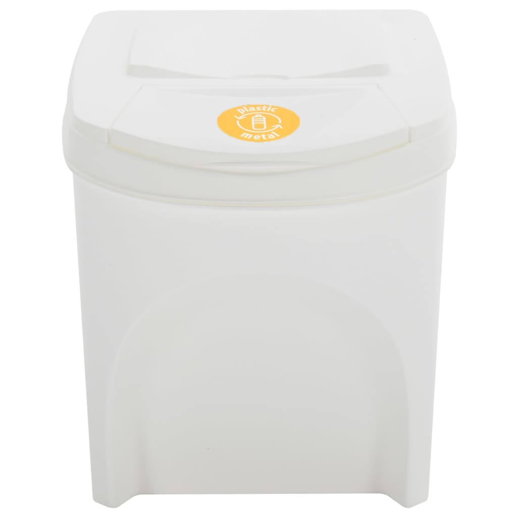 vidaXL Contenitori Impilabili Rifiuti 4 pz Bianco 100 L Polipropilene - Image 3 of 7