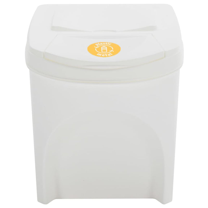vidaXL Contenitori Impilabili Rifiuti 4 pz Bianco 100 L Polipropilene - Image 3 of 7