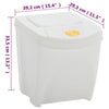 vidaXL Contenitori Impilabili Rifiuti 4 pz Bianco 100 L Polipropilene - Image 7 of 7