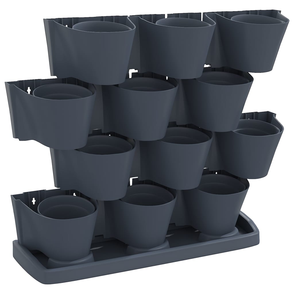 vidaXL Vertical Garden Plant Set in Polypropylene 68.5x19x54.5 cm Anthracite - Image 2 of 8