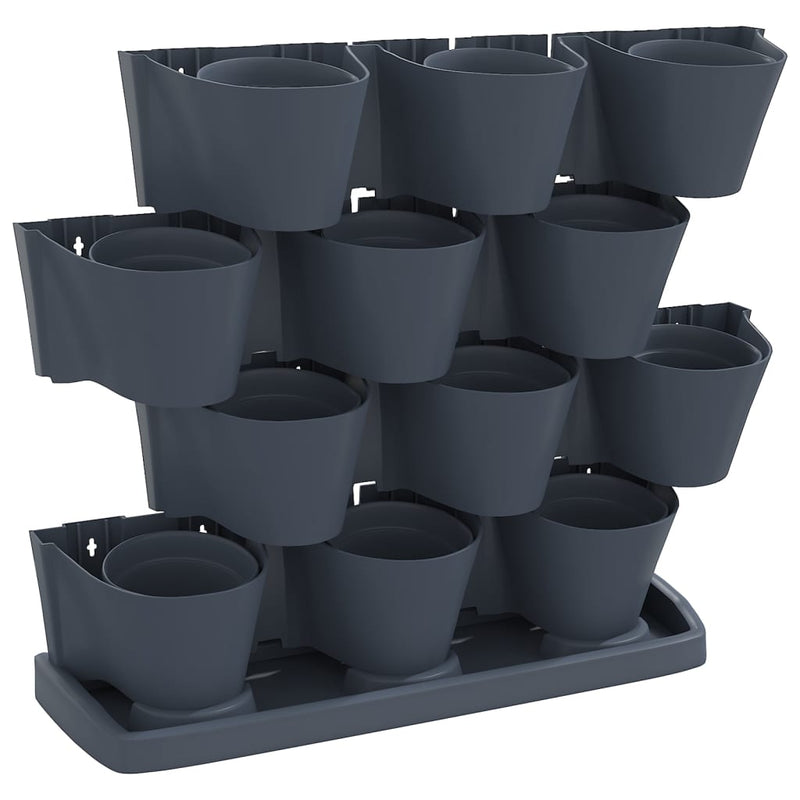 vidaXL Vertical Garden Plant Set in Polypropylene 68.5x19x54.5 cm Anthracite - Image 2 of 8