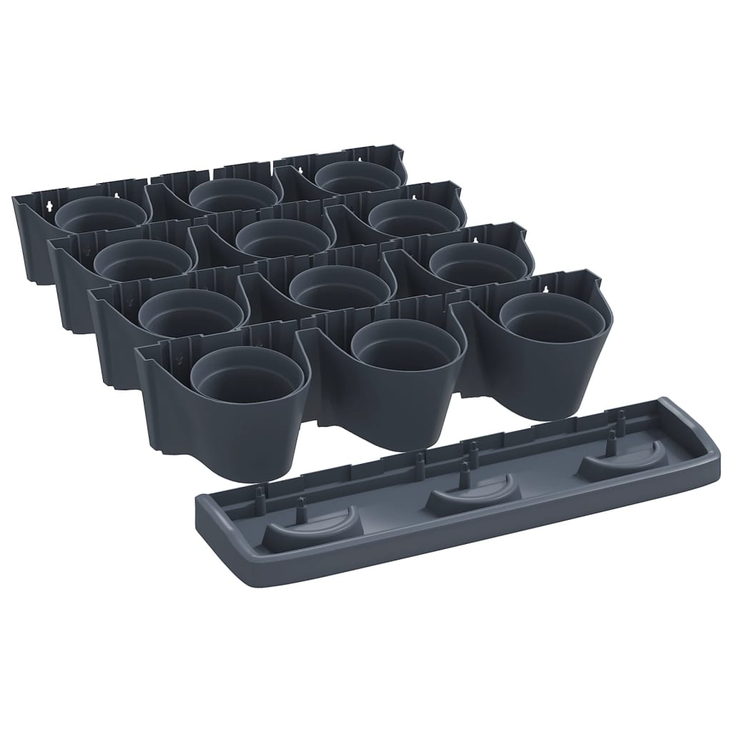 vidaXL Vertical Garden Plant Set in Polypropylene 68.5x19x54.5 cm Anthracite - Image 3 of 8