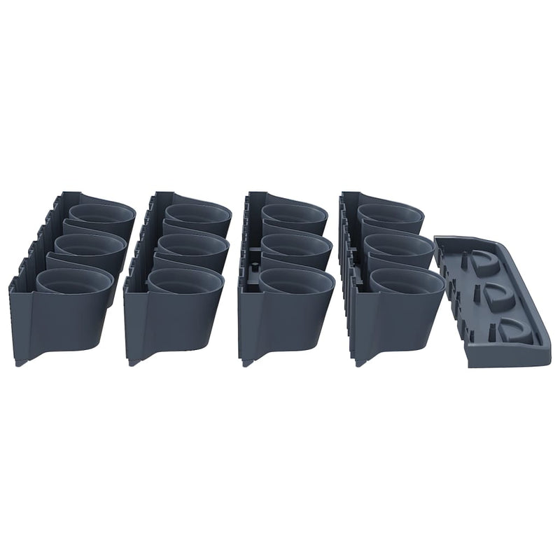 vidaXL Vertical Garden Plant Set in Polypropylene 68.5x19x54.5 cm Anthracite - Image 4 of 8