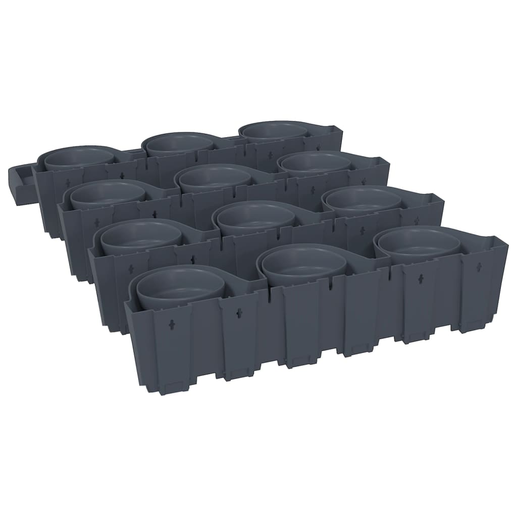 vidaXL Vertical Garden Plant Set in Polypropylene 68.5x19x54.5 cm Anthracite - Image 5 of 8