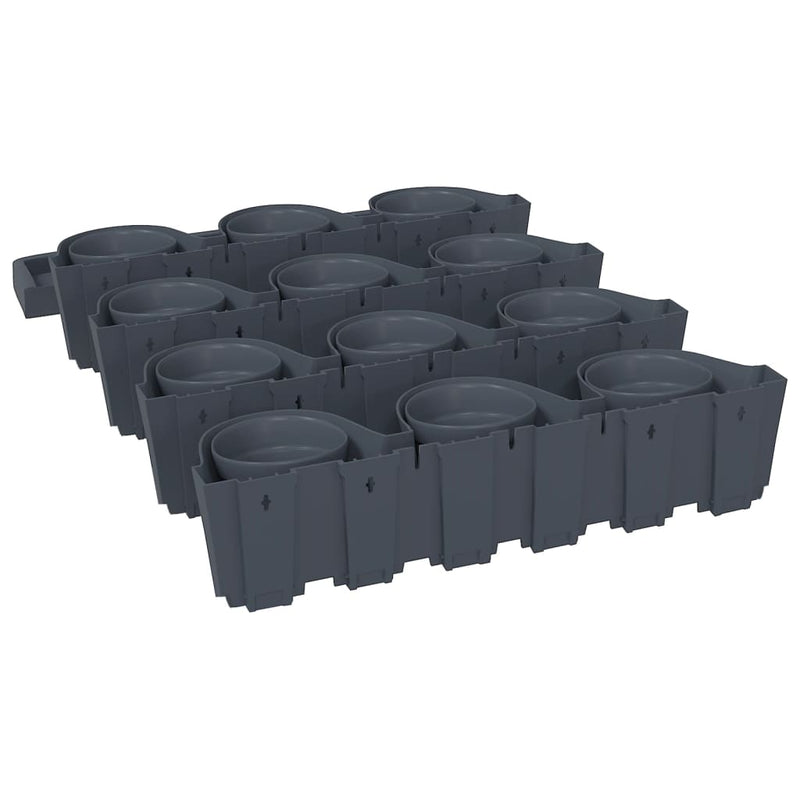 vidaXL Vertical Garden Plant Set in Polypropylene 68.5x19x54.5 cm Anthracite - Image 5 of 8