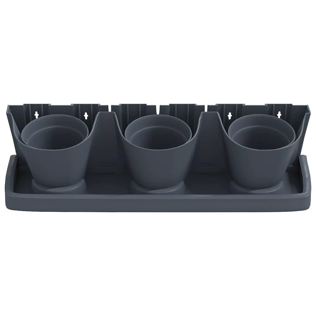 vidaXL Vertical Garden Plant Set in Polypropylene 68.5x19x54.5 cm Anthracite - Image 6 of 8