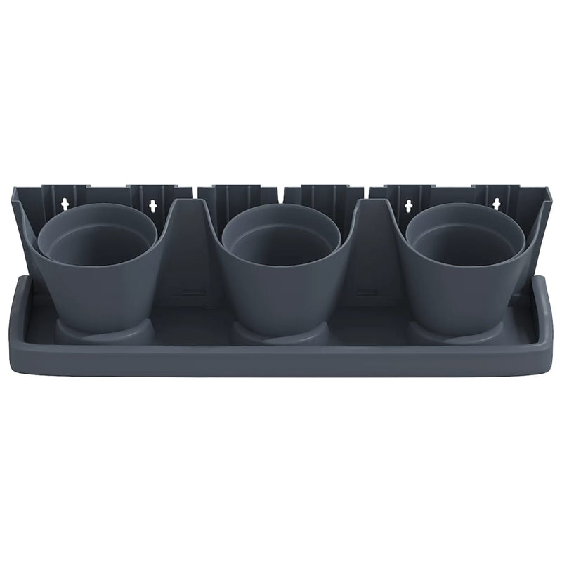 vidaXL Vertical Garden Plant Set in Polypropylene 68.5x19x54.5 cm Anthracite - Image 6 of 8