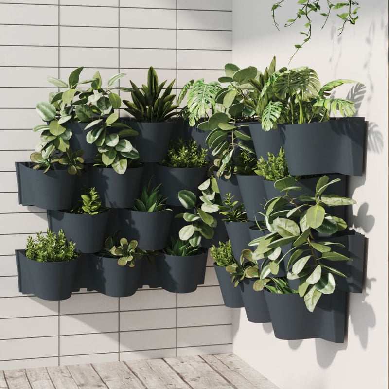 vidaXL Vertical Garden Plant Set in Polypropylene 68.5x19x54.5 cm Anthracite - Image 7 of 8