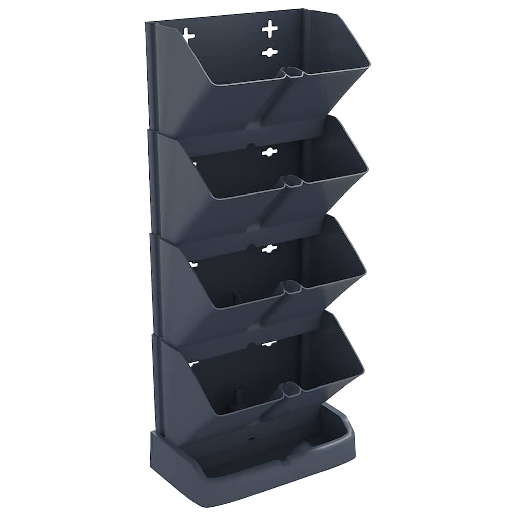 vidaXL Vertical Garden Set, Polypropylene, 4 Pieces, 19.5x11x47.5 cm, Anthracite - Image 2 of 7