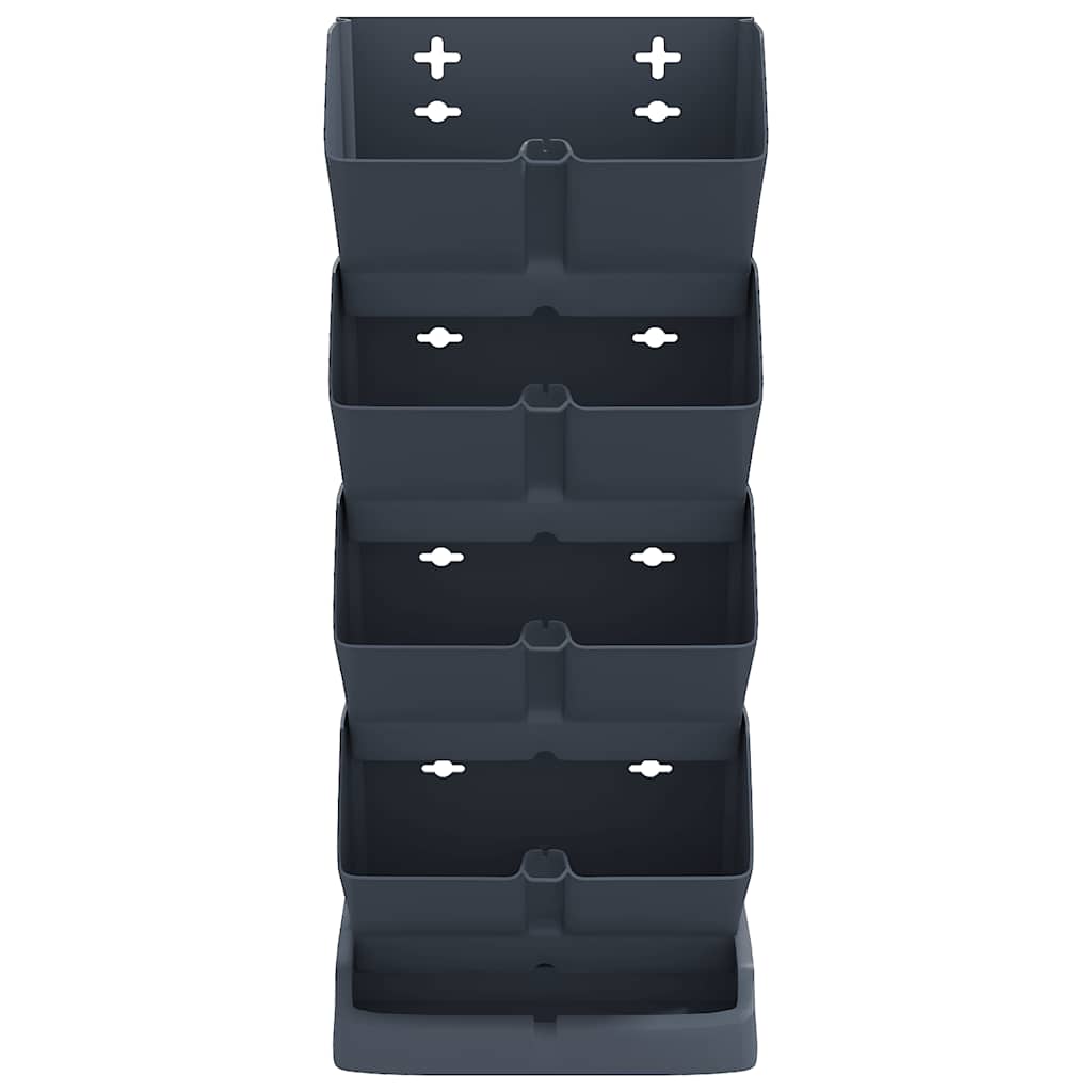 vidaXL Vertical Garden Set, Polypropylene, 4 Pieces, 19.5x11x47.5 cm, Anthracite - Image 3 of 7