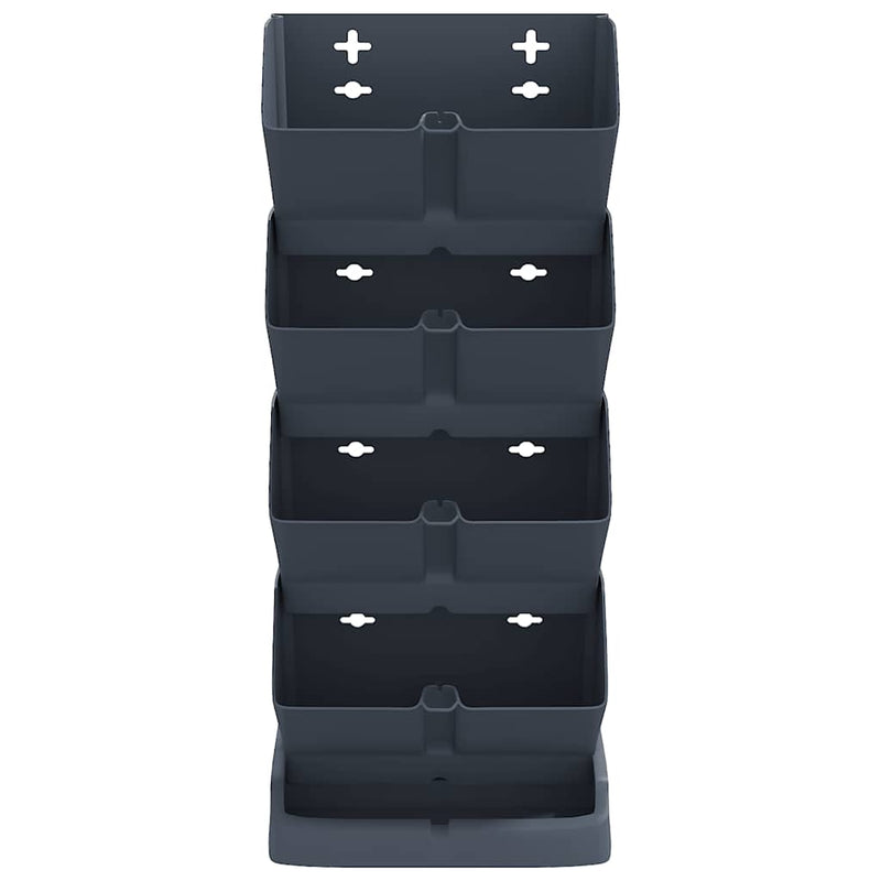 vidaXL Vertical Garden Set, Polypropylene, 4 Pieces, 19.5x11x47.5 cm, Anthracite - Image 3 of 7