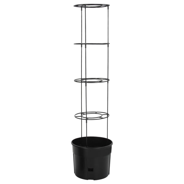 Vaso a Torre per Pomodori in Polipropilene Ø39x150 cm Antracite - immagine 2 | SolPatio