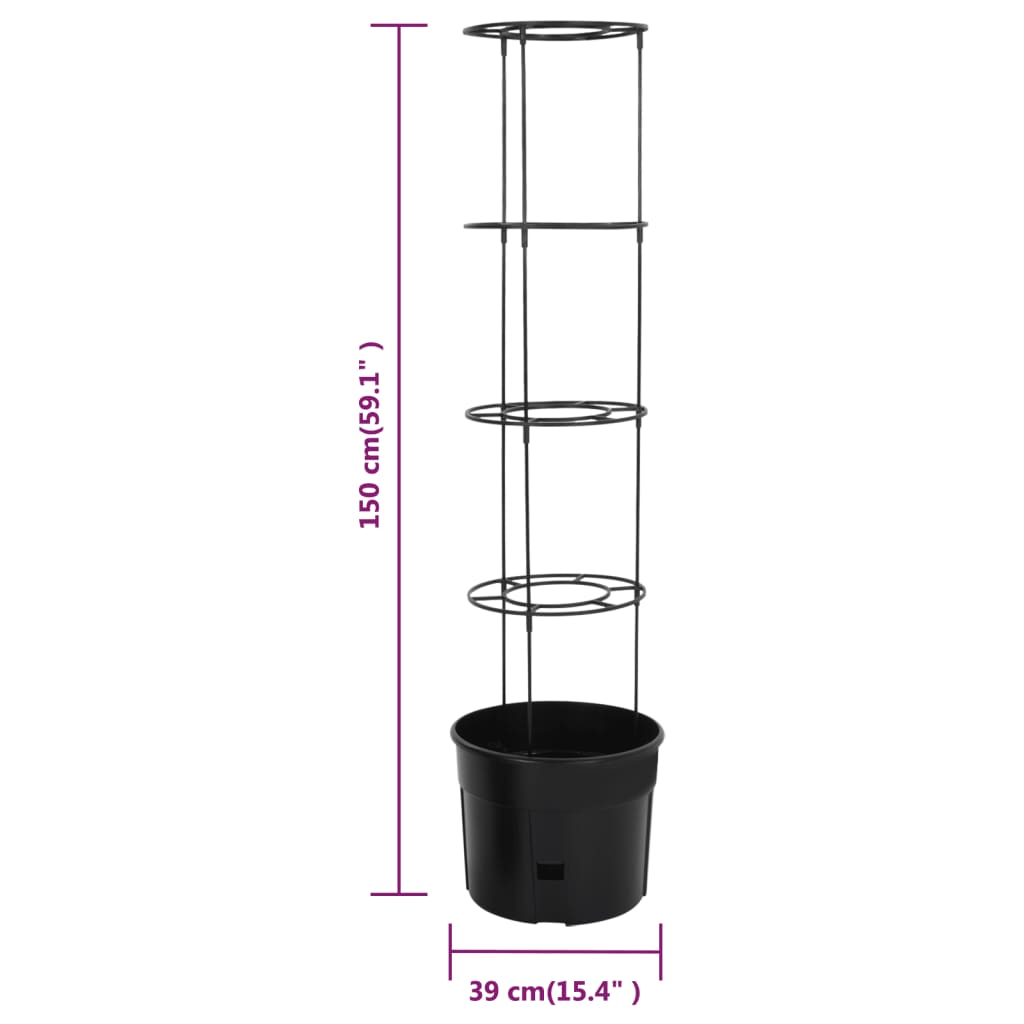 vidaXL Tomato Tower Planter, Polypropylene, 39x150 cm, Anthracite - Image 4 of 4