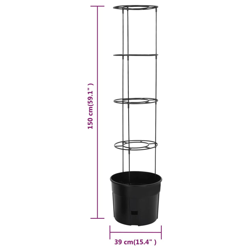 vidaXL Tomato Tower Planter, Polypropylene, 39x150 cm, Anthracite - Image 4 of 4