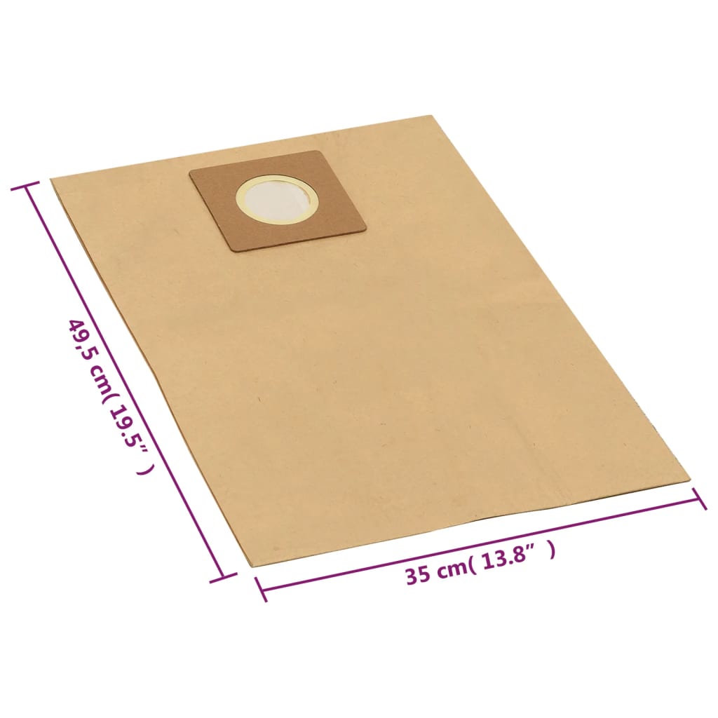 Sacchetti di Carta di Ricambio per Aspirapolvere/Aspiracenere vidaXL 20L/30L (Set da 10) - Image 2 of 2